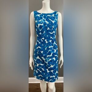 Tabitha Blue and White Floral Sleeveless Midi Dress Size 6